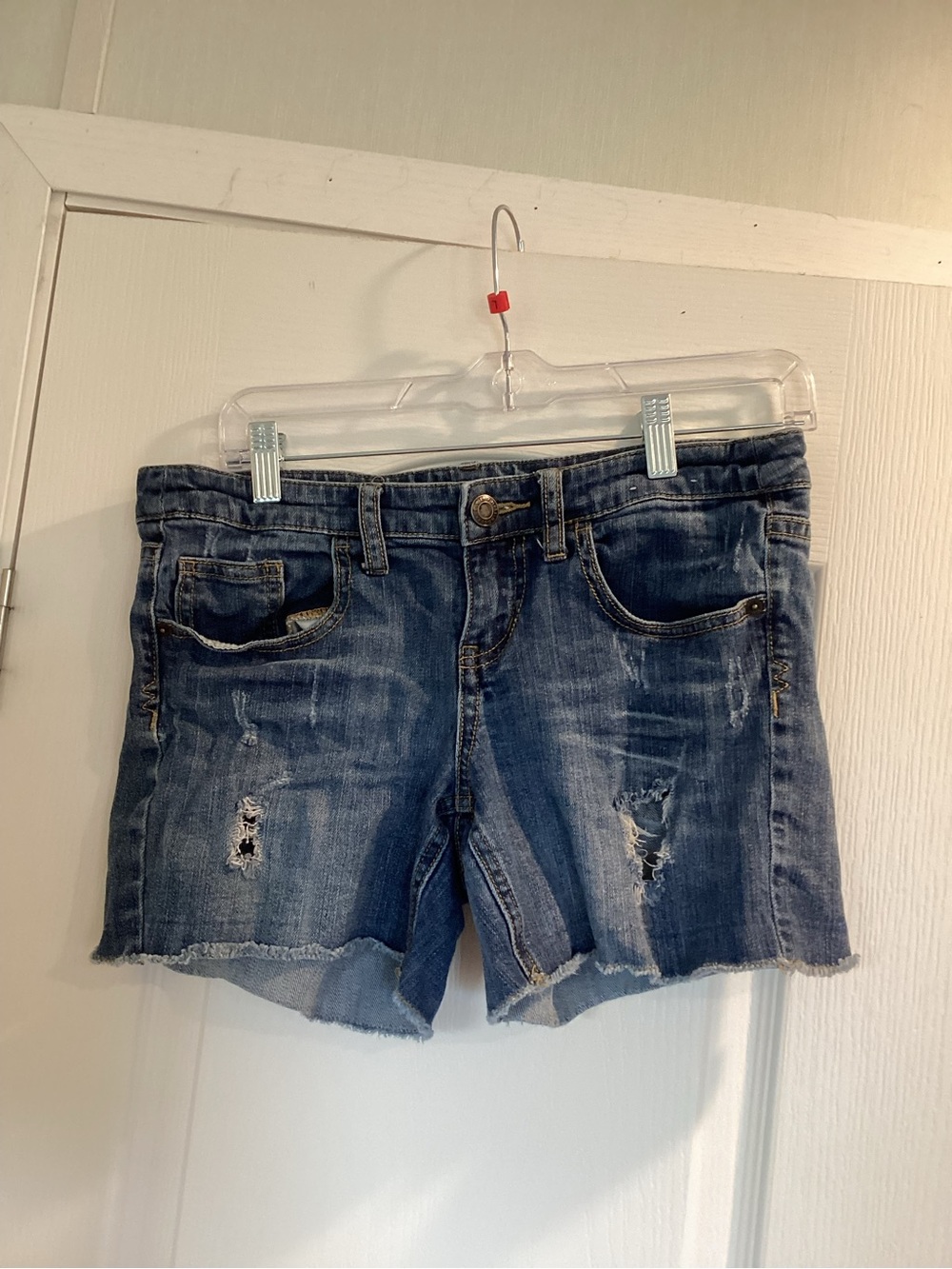 Mossimo Supply Co. Distressed Blue Denim Cutoff Shorts 9 EUC